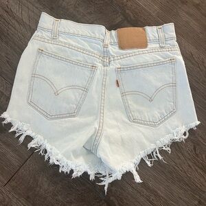 Vintage Levi's Orange Tab Blue Jean Shorts Distressed High-Waisted